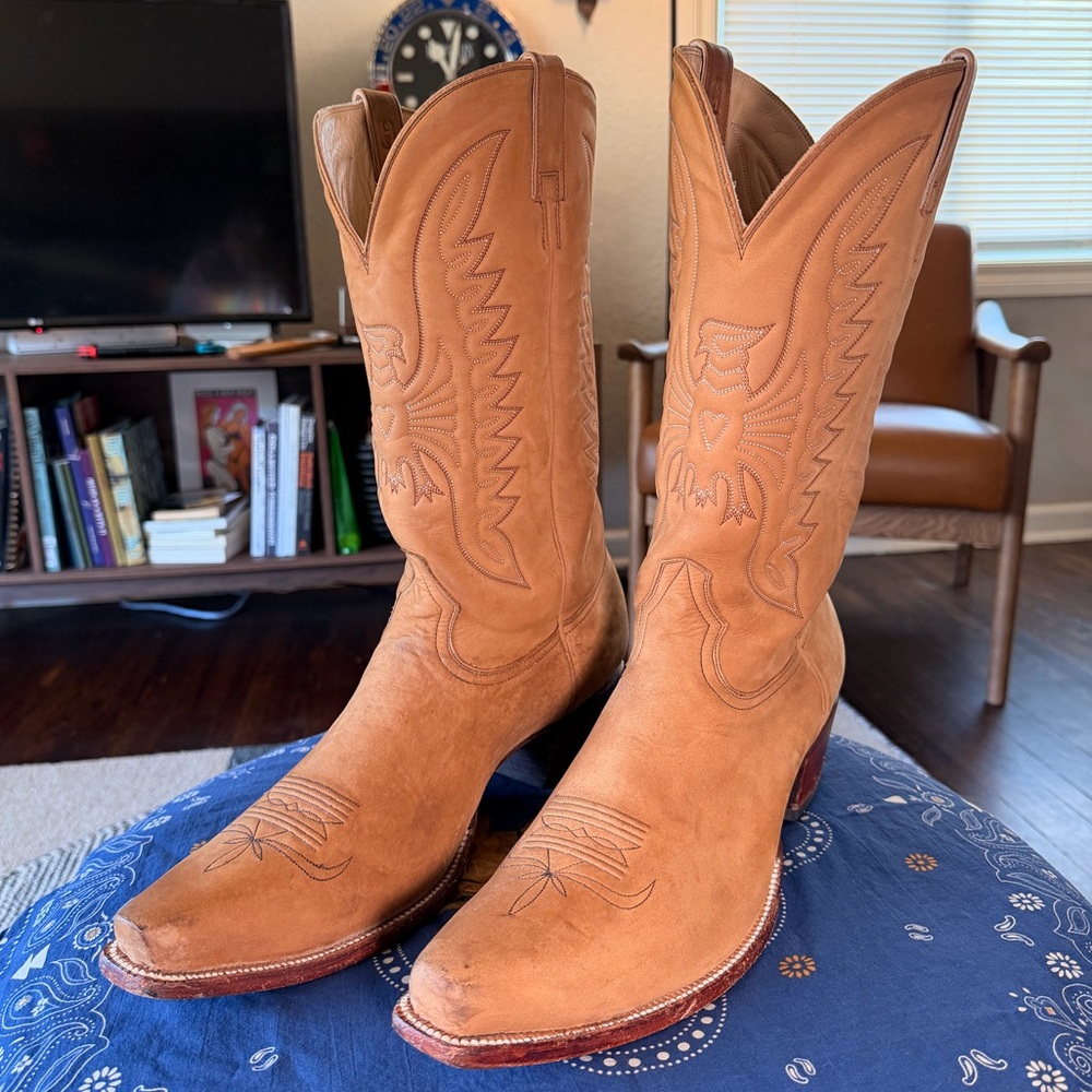 Heritage Boot Co. Apache Rawhide ‘Sand’ Men’s Cowboy Boots 13D